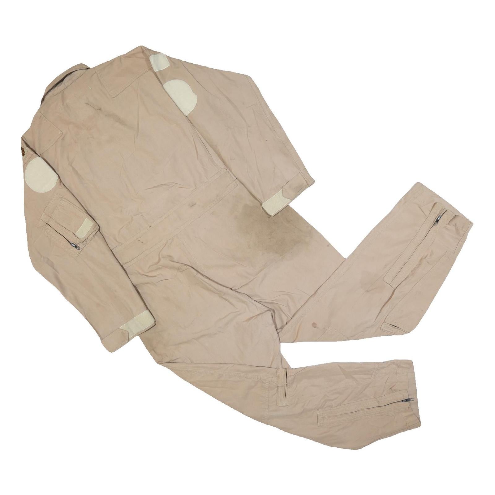 CARIER INDUSTRIES Mens Beige Synthetic Dungarees Loose Workwear S W38 L25