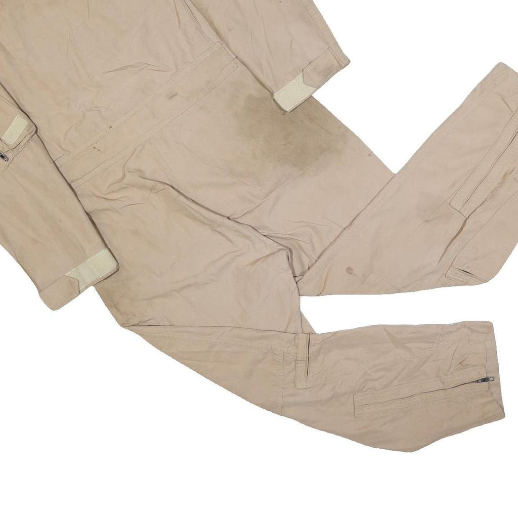 CARIER INDUSTRIES Mens Beige Synthetic Dungarees Loose Workwear S W38 L25