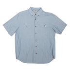 CARHARTT Mens Blue Cotton Blend Short Sleeve Shirt XL Casual Workwear