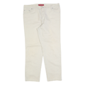 LEVI'S Womens Cotton Blend Beige Relaxed Straight Trousers W36 L28 Classic Style