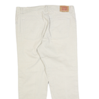 LEVI'S Womens Cotton Blend Beige Relaxed Straight Trousers W36 L28 Classic Style