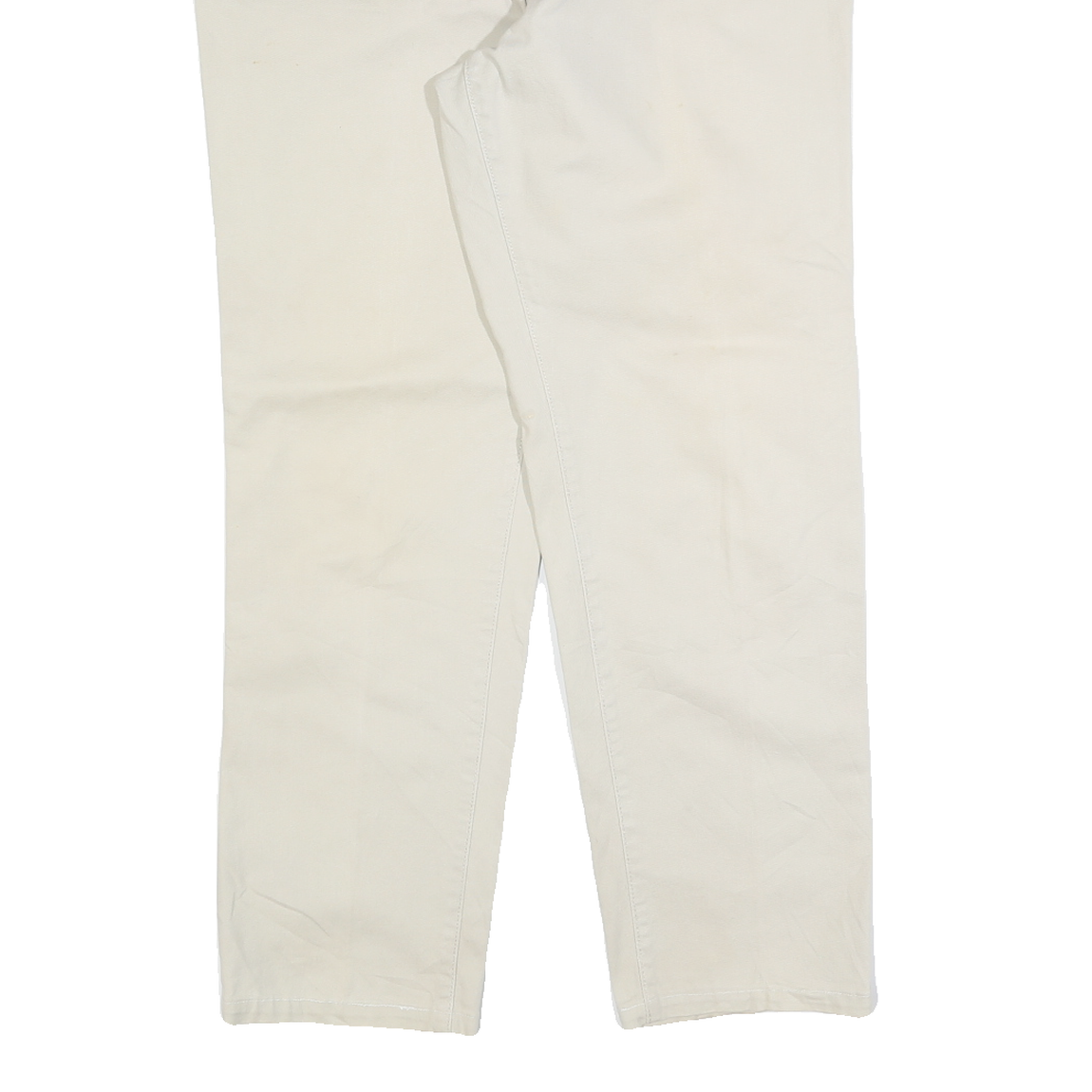 LEVI'S Womens Cotton Blend Beige Relaxed Straight Trousers W36 L28 Classic Style