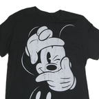 DISNEY Womens Black Mickey Mouse Graphic T-Shirt M Short Sleeve Crew Neck