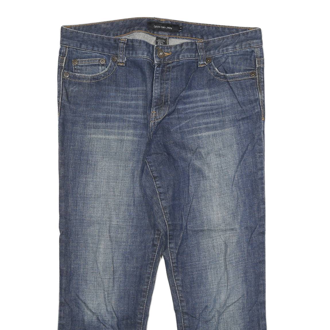 CALVIN KLEIN Womens Jeans Blue Regular Straight Denim Light W34 L27 Stylish
