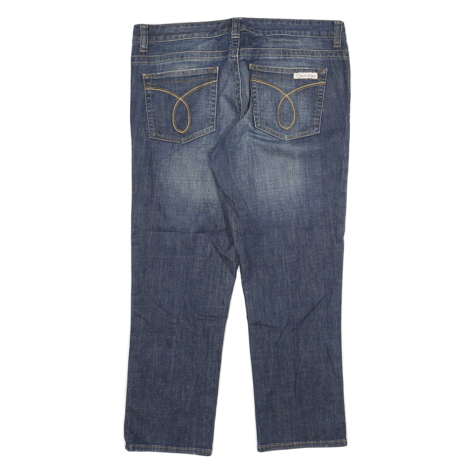 CALVIN KLEIN Womens Jeans Blue Regular Straight Denim Light W34 L27 Stylish