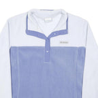 COLUMBIA Womens White & Blue Plain Fleece Pullover Crew Neck XL Outdoor