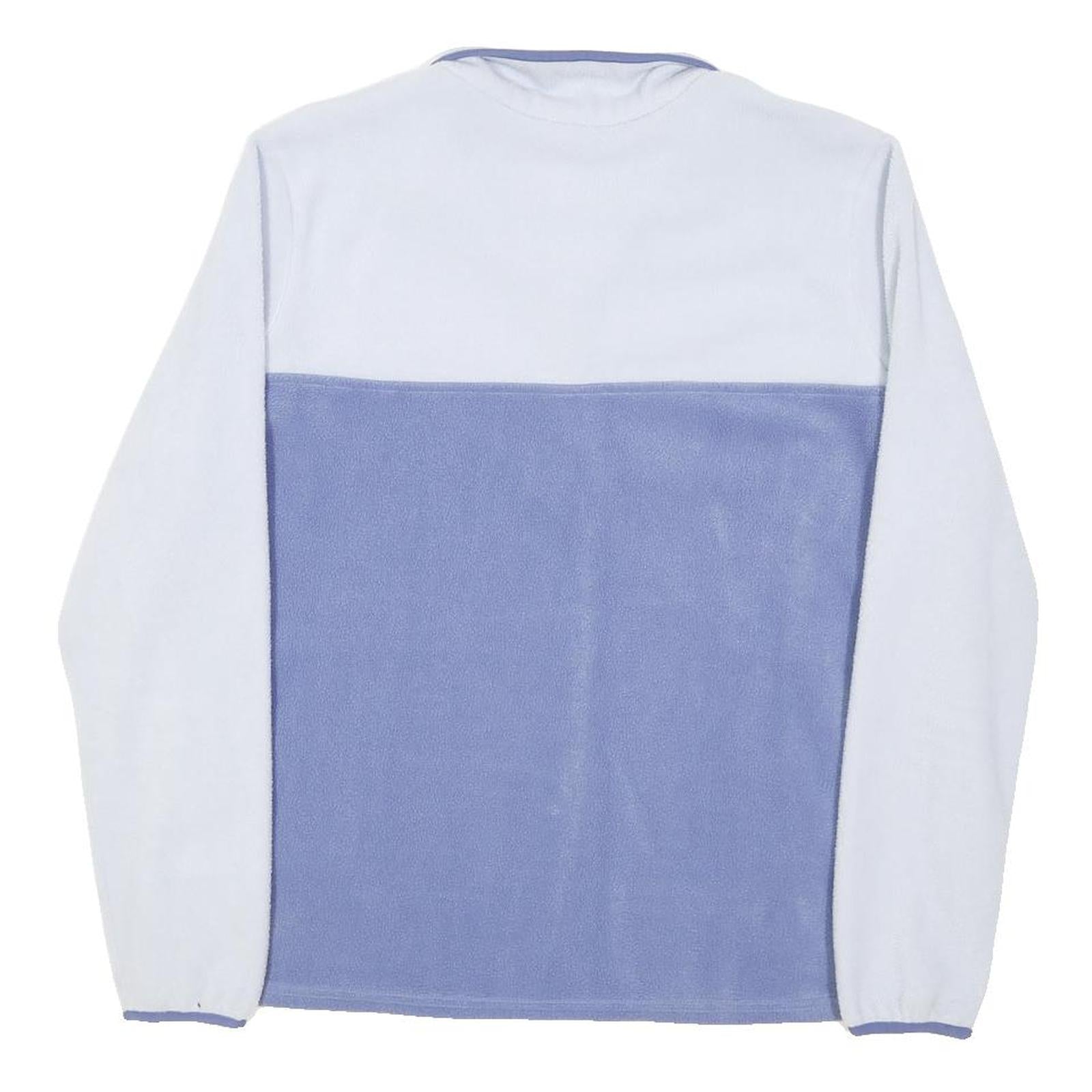 COLUMBIA Womens White & Blue Plain Fleece Pullover Crew Neck XL Outdoor