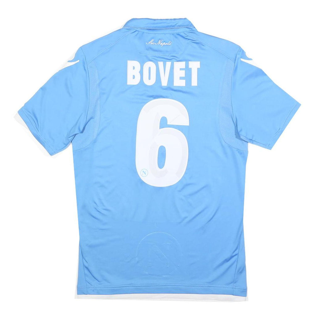 MACRON Napoli 2014-15 Home Mens Blue Football Shirt L Short Sleeve Collar