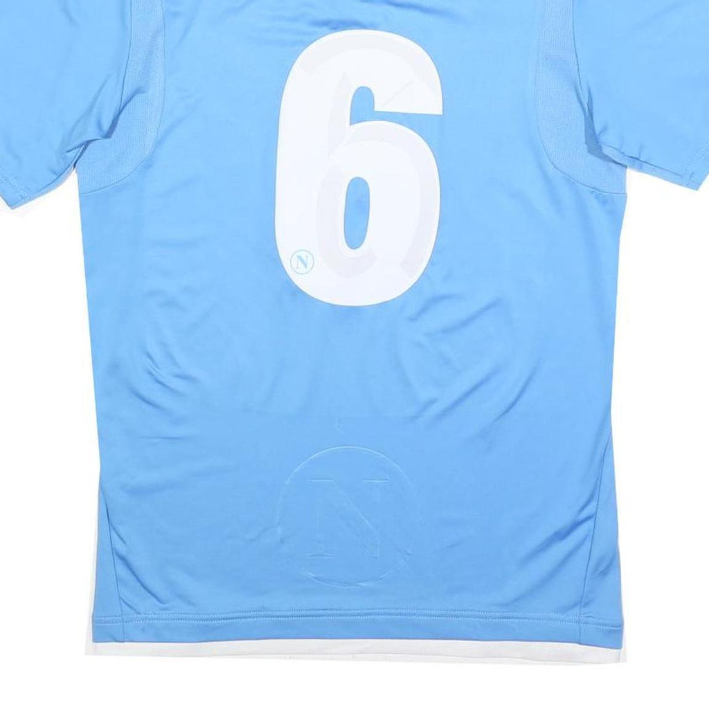 MACRON Napoli 2014-15 Home Mens Blue Football Shirt L Short Sleeve Collar