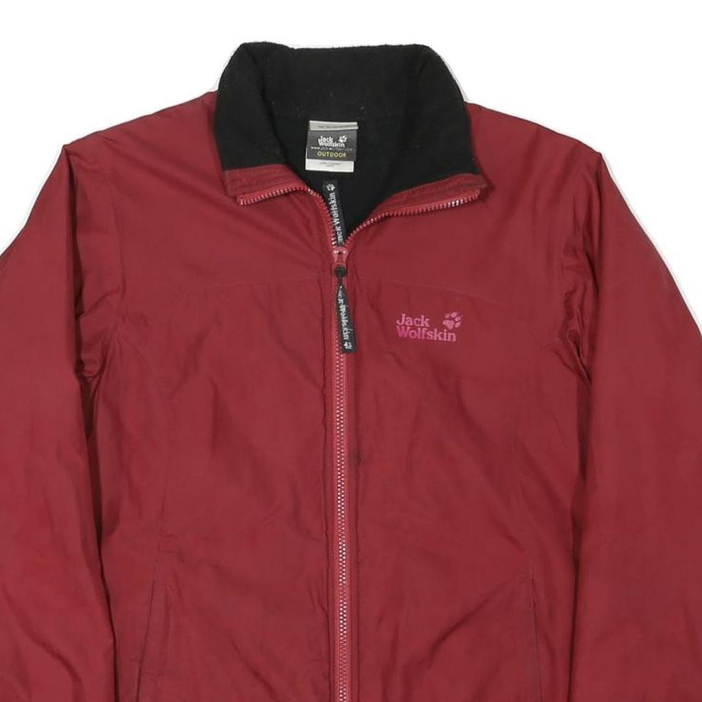 JACK WOLFSKIN Mens Red Outdoor Jacket M Polyester Blend Zip Lightweight