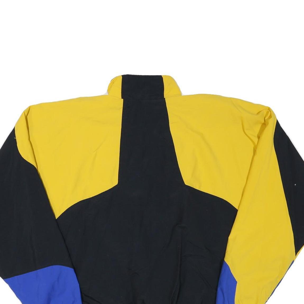 DELONG Mens Black & Yellow Colourblock Jacket M Polyester Blend Zip Sports