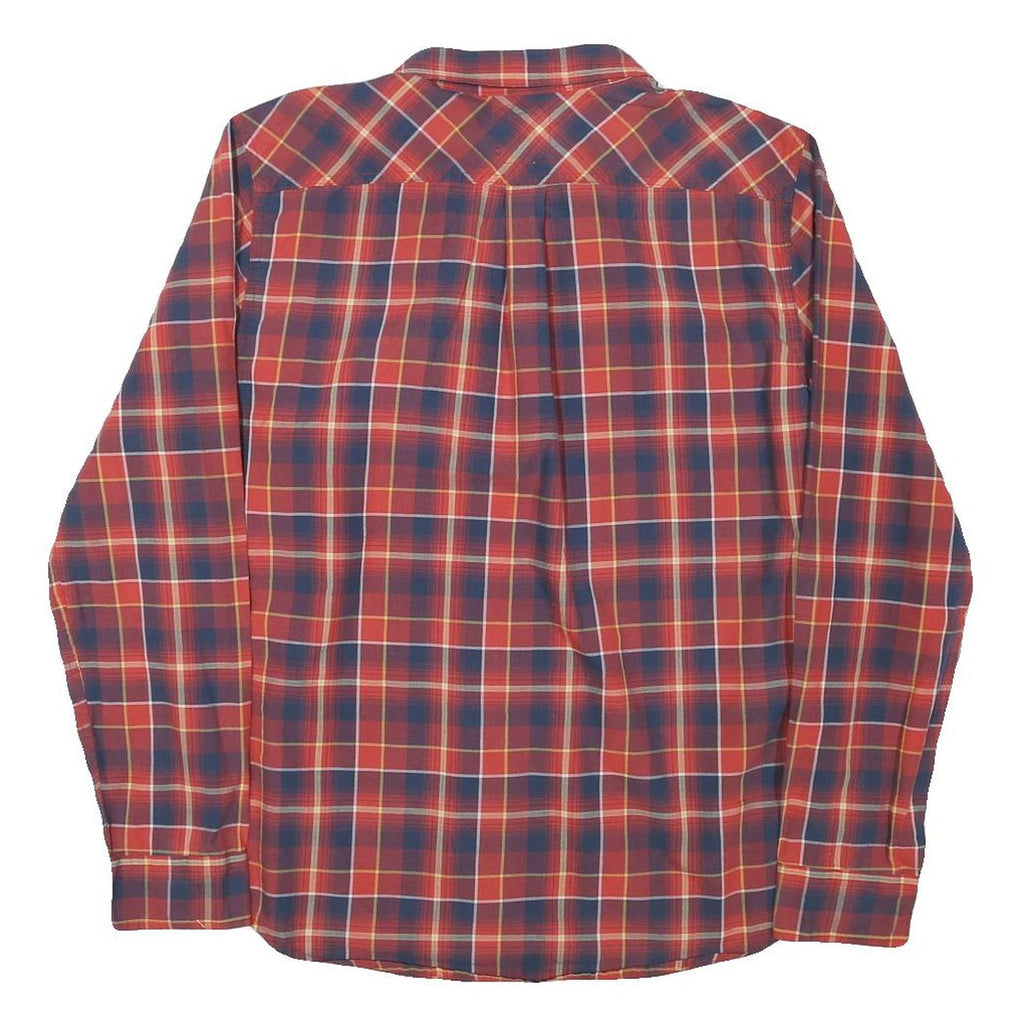 LEVI'S Mens Red Navy & Yellow Check Shirt M Cotton Blend Long Sleeve Casual
