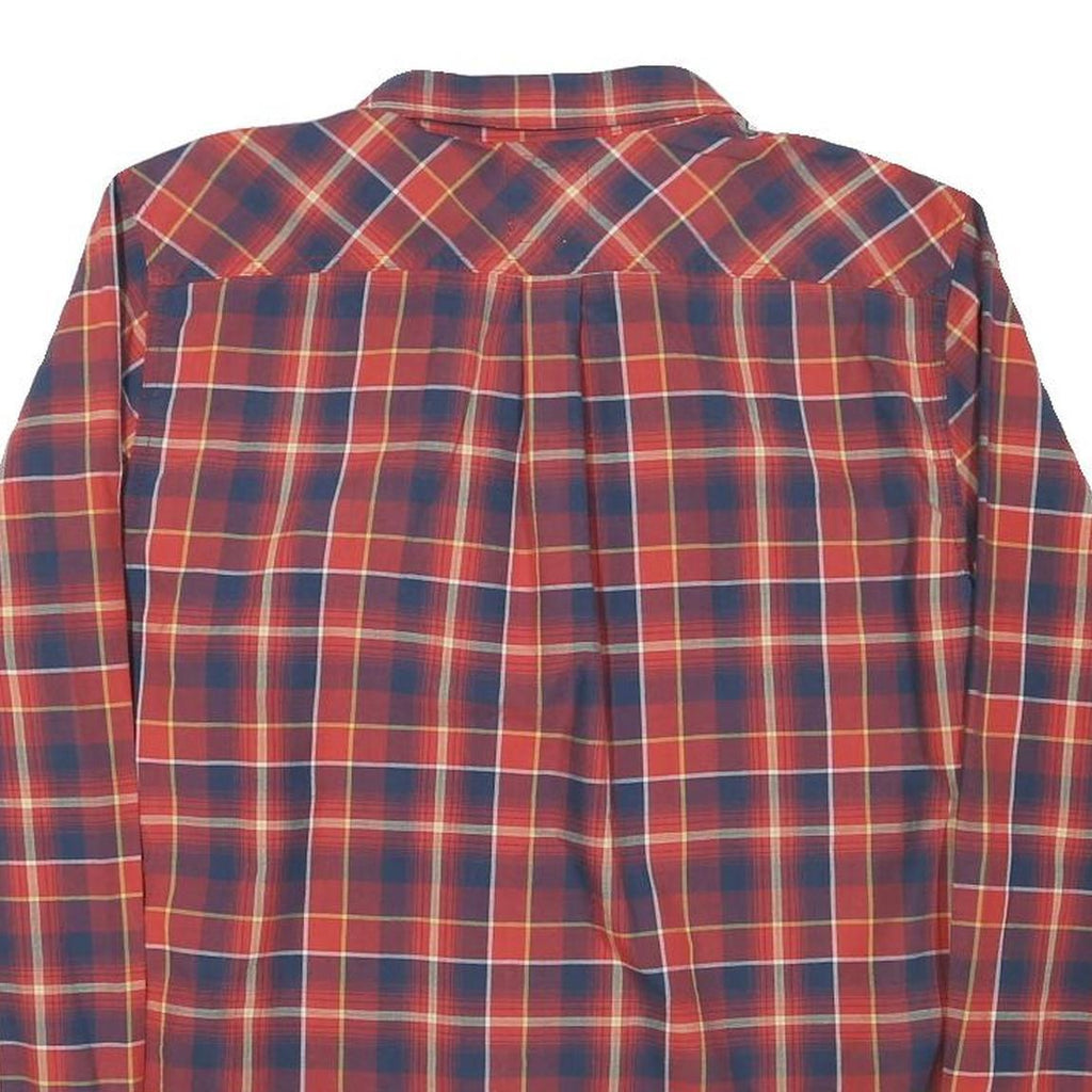 LEVI'S Mens Red Navy & Yellow Check Shirt M Cotton Blend Long Sleeve Casual