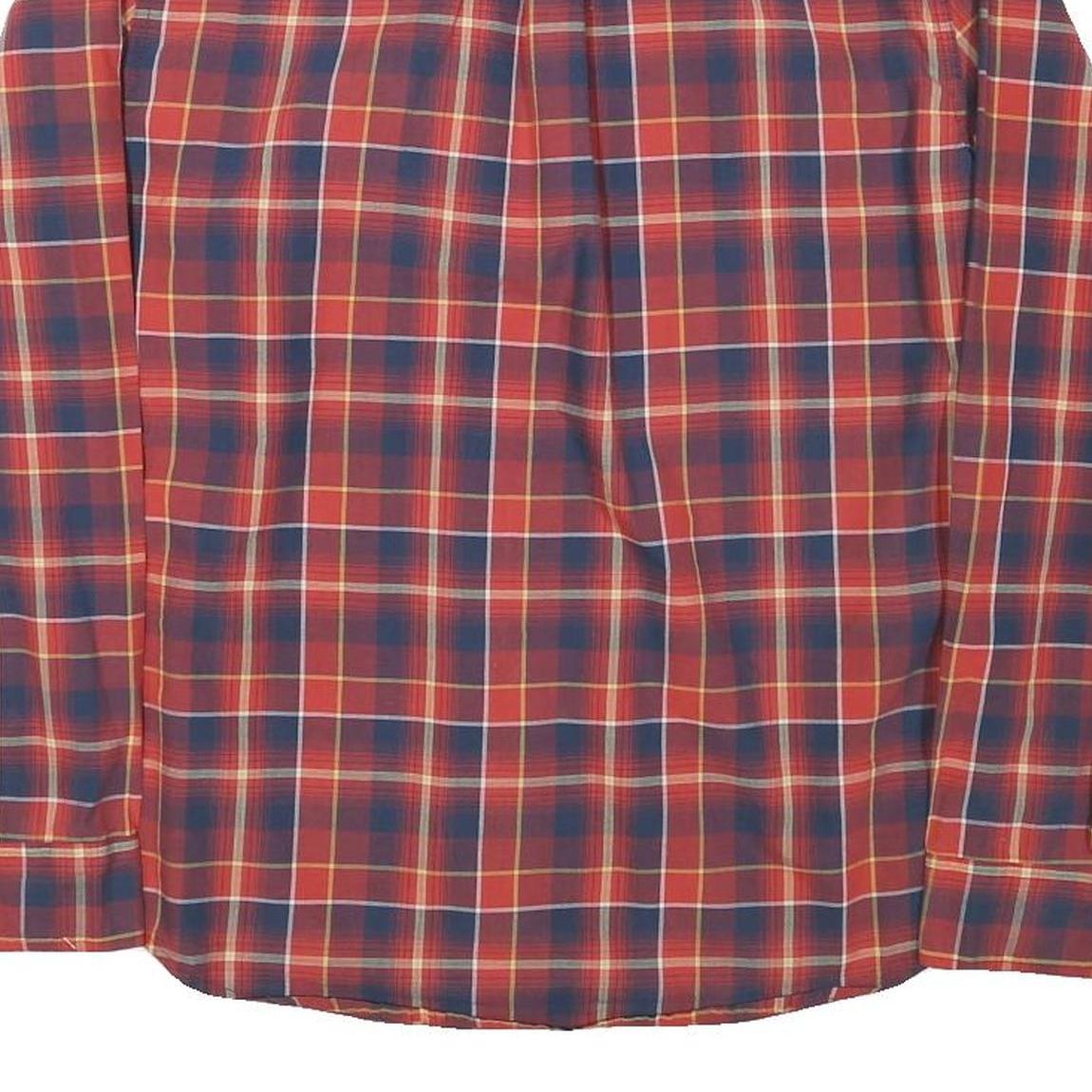 LEVI'S Mens Red Navy & Yellow Check Shirt M Cotton Blend Long Sleeve Casual