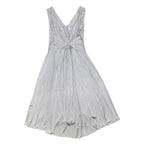 PHASE EIGHT Womens Silver Fit & Flare Polyester Blend Midi Dress UK 14 Knotted