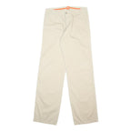 BOSS HUGO BOSS Mens Cotton Blend Beige Relaxed Straight Trousers W30 L35 Casual