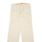 BOSS HUGO BOSS Mens Cotton Blend Beige Relaxed Straight Trousers W30 L35 Casual