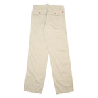 BOSS HUGO BOSS Mens Cotton Blend Beige Relaxed Straight Trousers W30 L35 Casual
