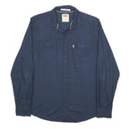 LEVI'S Mens Blue Cotton Long Sleeve Shirt M Casual Button Pocket