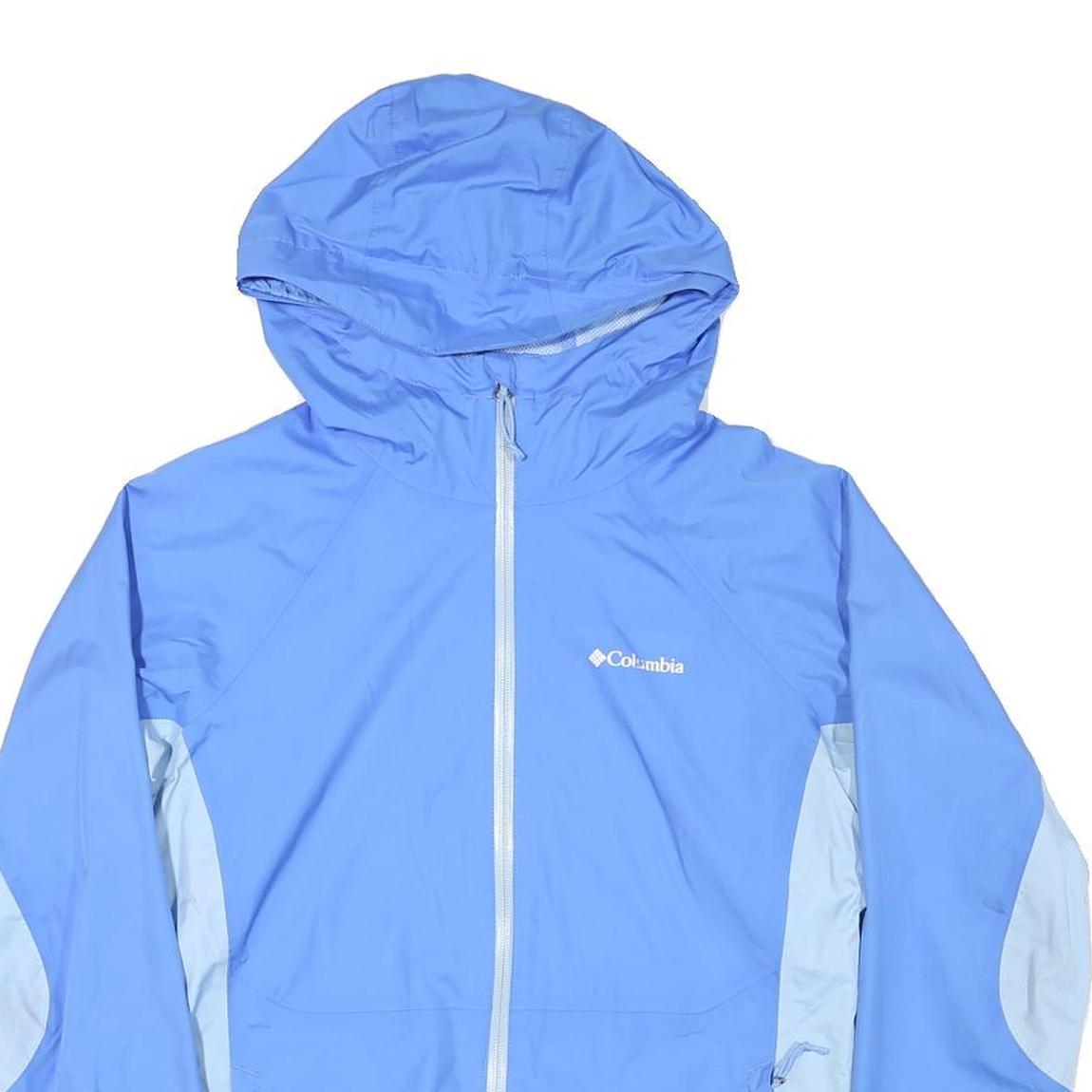 COLUMBIA Womens Blue & Light Blue Outdoor Jacket M Polyester Blend Zip Hooded