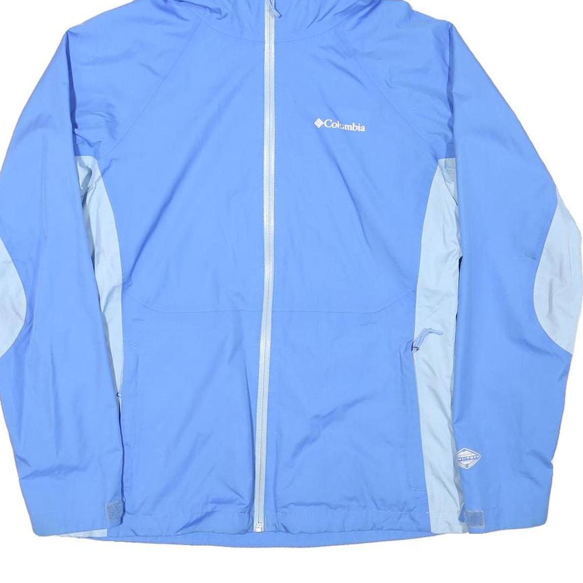 COLUMBIA Womens Blue & Light Blue Outdoor Jacket M Polyester Blend Zip Hooded