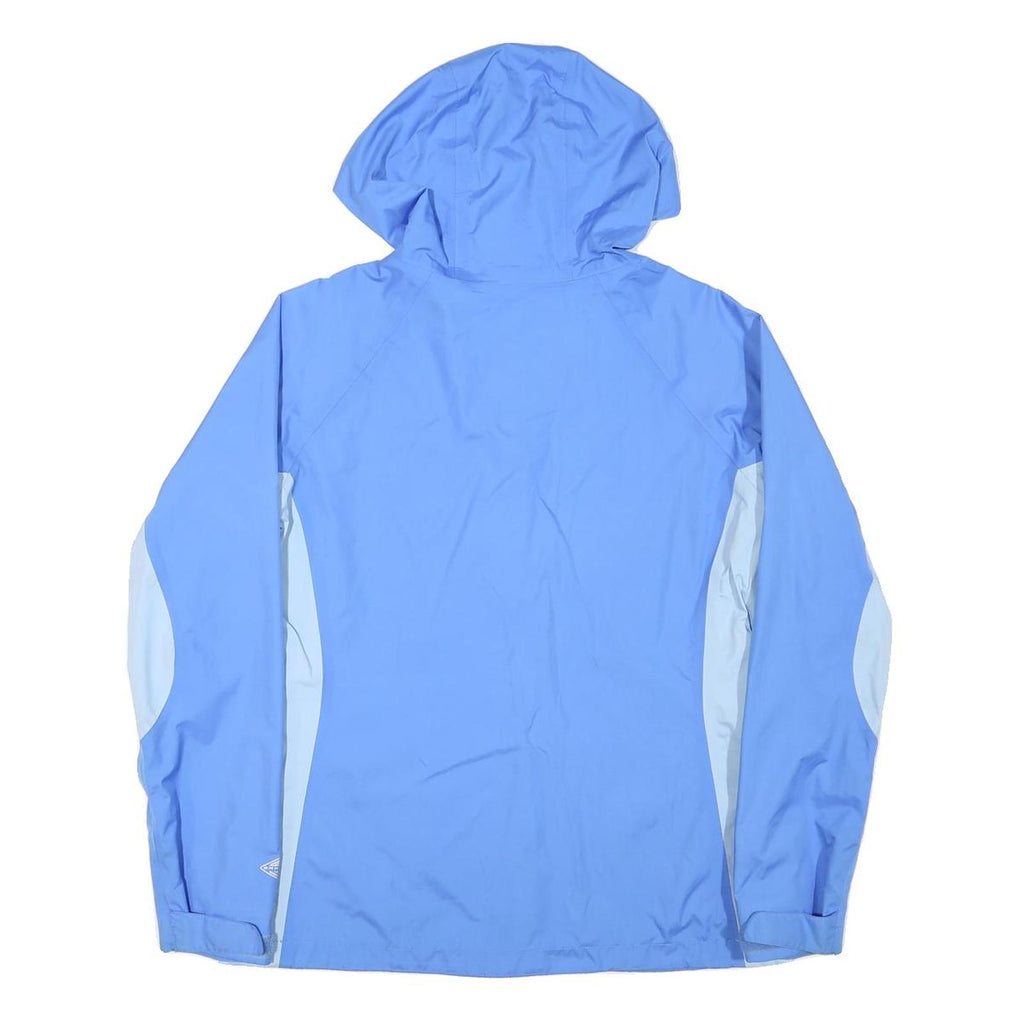 COLUMBIA Womens Blue & Light Blue Outdoor Jacket M Polyester Blend Zip Hooded