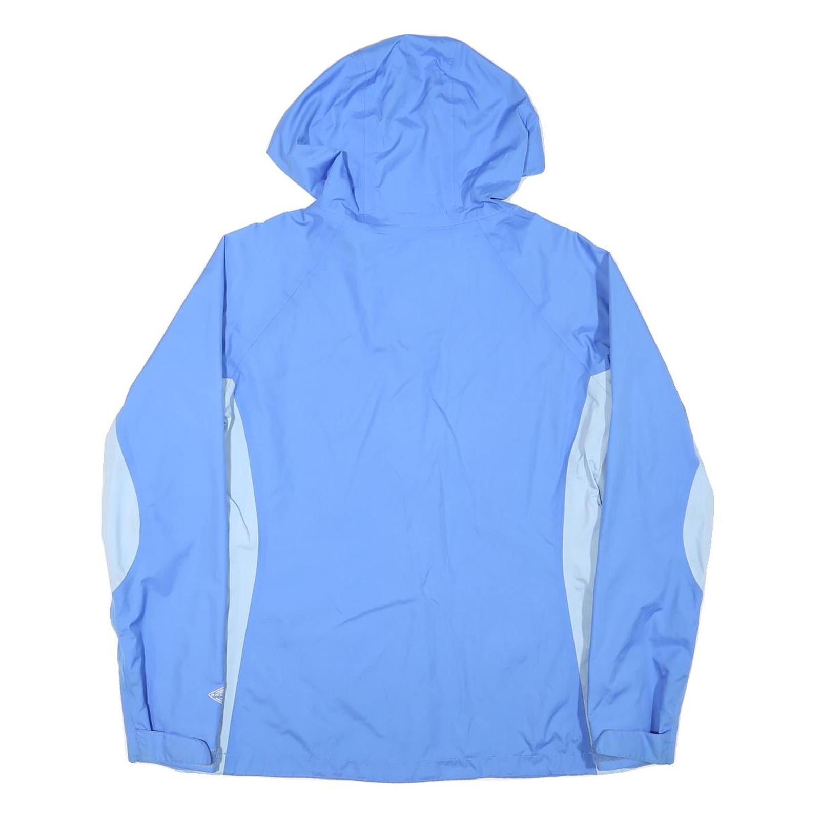 COLUMBIA Womens Blue & Light Blue Outdoor Jacket M Polyester Blend Zip Hooded