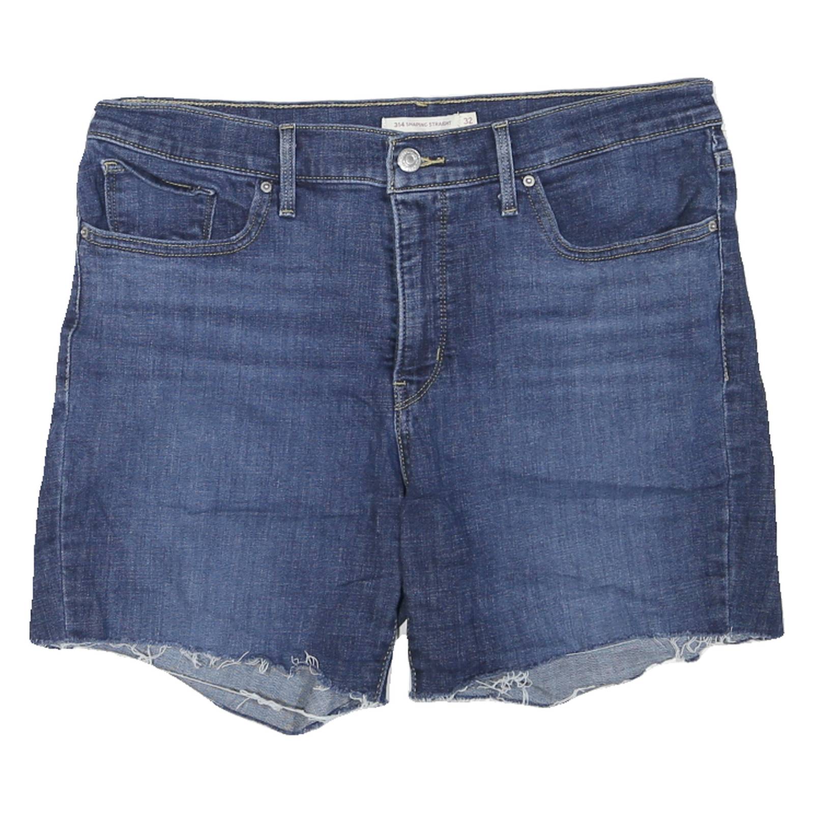 LEVI'S Womens Denim Blue Casual Cotton Blend Shorts M W32 Shaping Straight