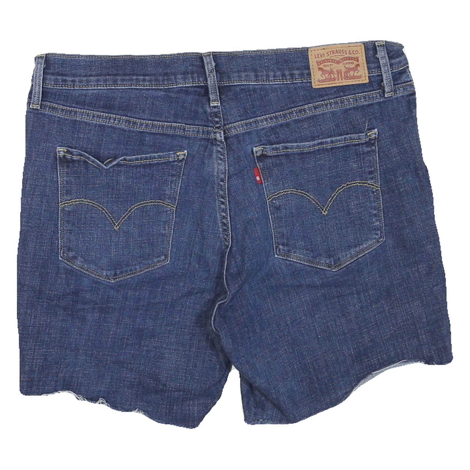 LEVI'S Womens Denim Blue Casual Cotton Blend Shorts M W32 Shaping Straight