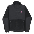 THE NORTH FACE Womens Black Jacket S Polyester Fleece Pink Logo Zip Outdoor Warm