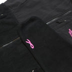 THE NORTH FACE Womens Black Jacket S Polyester Fleece Pink Logo Zip Outdoor Warm