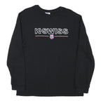 K SWISS Mens Black Cotton Blend Crew Neck Sweatshirt M Logo Embroidered