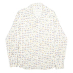 LEVI'S Womens White Floral Cotton Blend Shirt S Casual Button Down