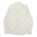 LEVI'S Womens White Floral Cotton Blend Shirt S Casual Button Down