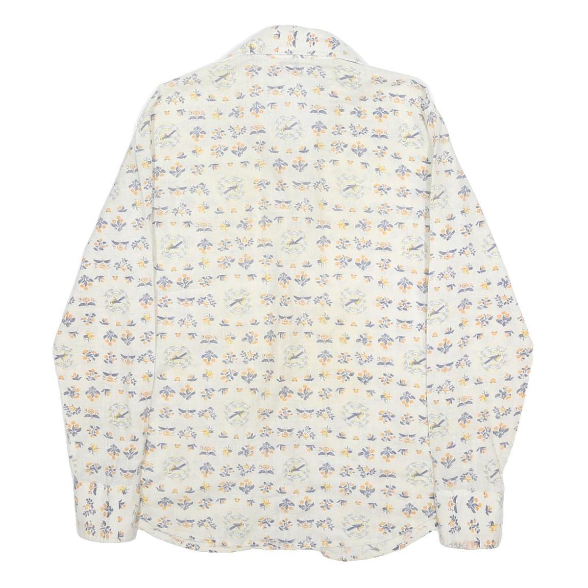 LEVI'S Womens White Floral Cotton Blend Shirt S Casual Button Down