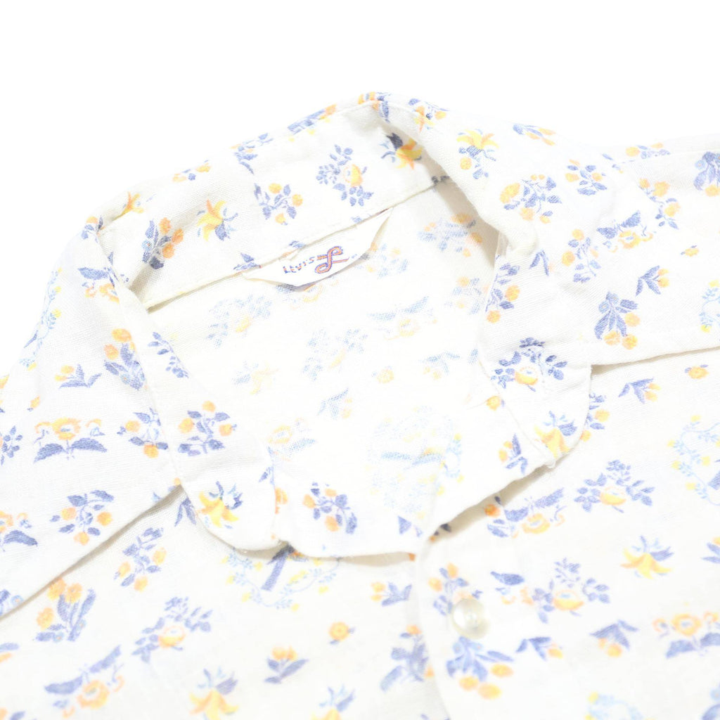 LEVI'S Womens White Floral Cotton Blend Shirt S Casual Button Down