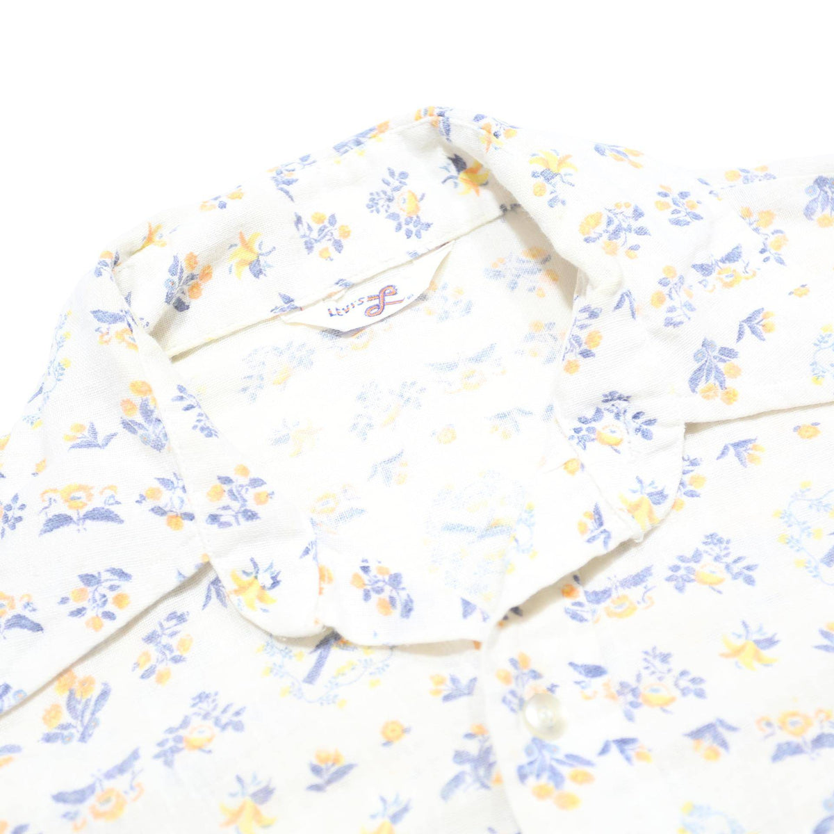 LEVI'S Womens White Floral Cotton Blend Shirt S Casual Button Down