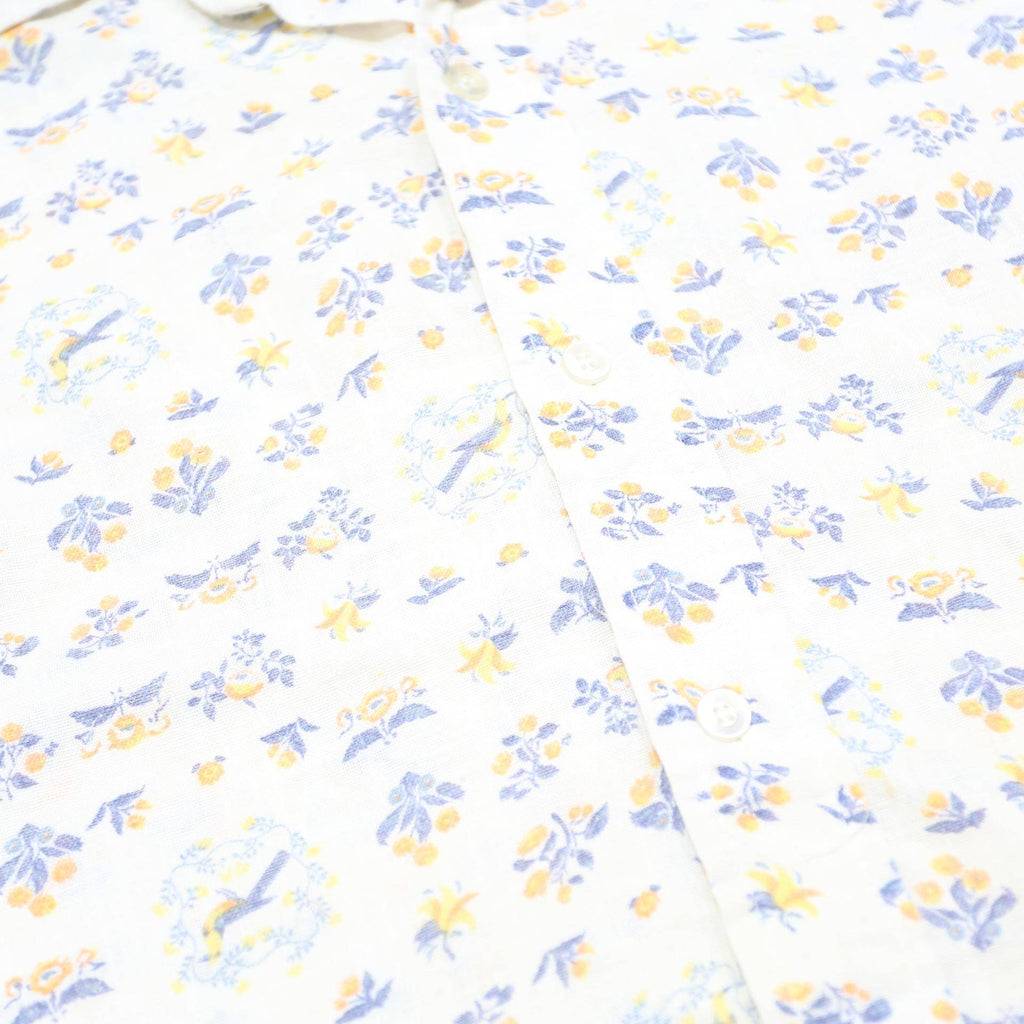 LEVI'S Womens White Floral Cotton Blend Shirt S Casual Button Down