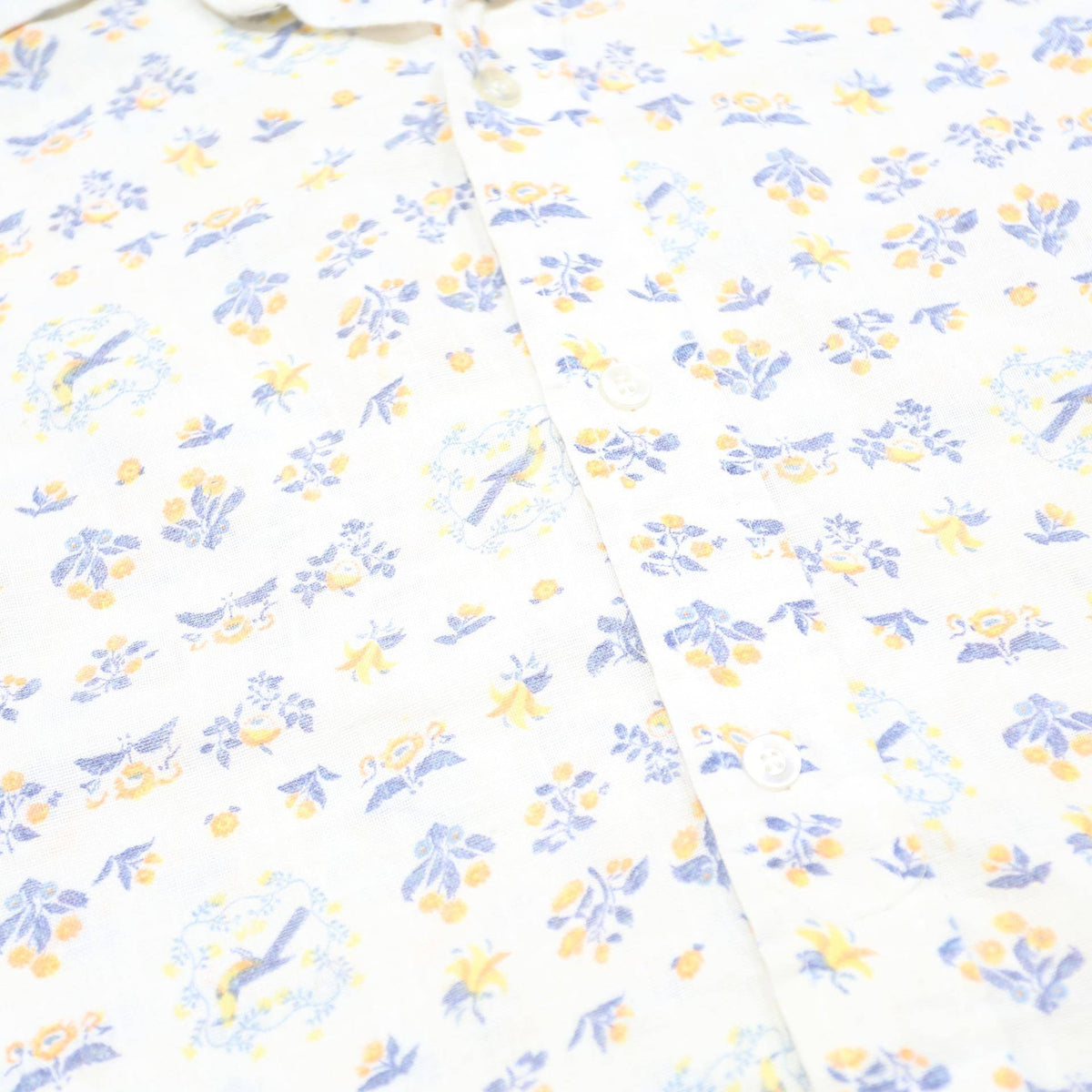 LEVI'S Womens White Floral Cotton Blend Shirt S Casual Button Down