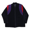 Mens Black Red & Purple Polyester Blend Zip Up Jacket L Velvet Colourblock