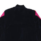 Mens Black Red & Purple Polyester Blend Zip Up Jacket L Velvet Colourblock