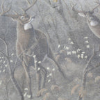 ARTISANS Mens Grey Sweatshirt M Deer Scene Cotton Blend Henley Neck Long Sleeve