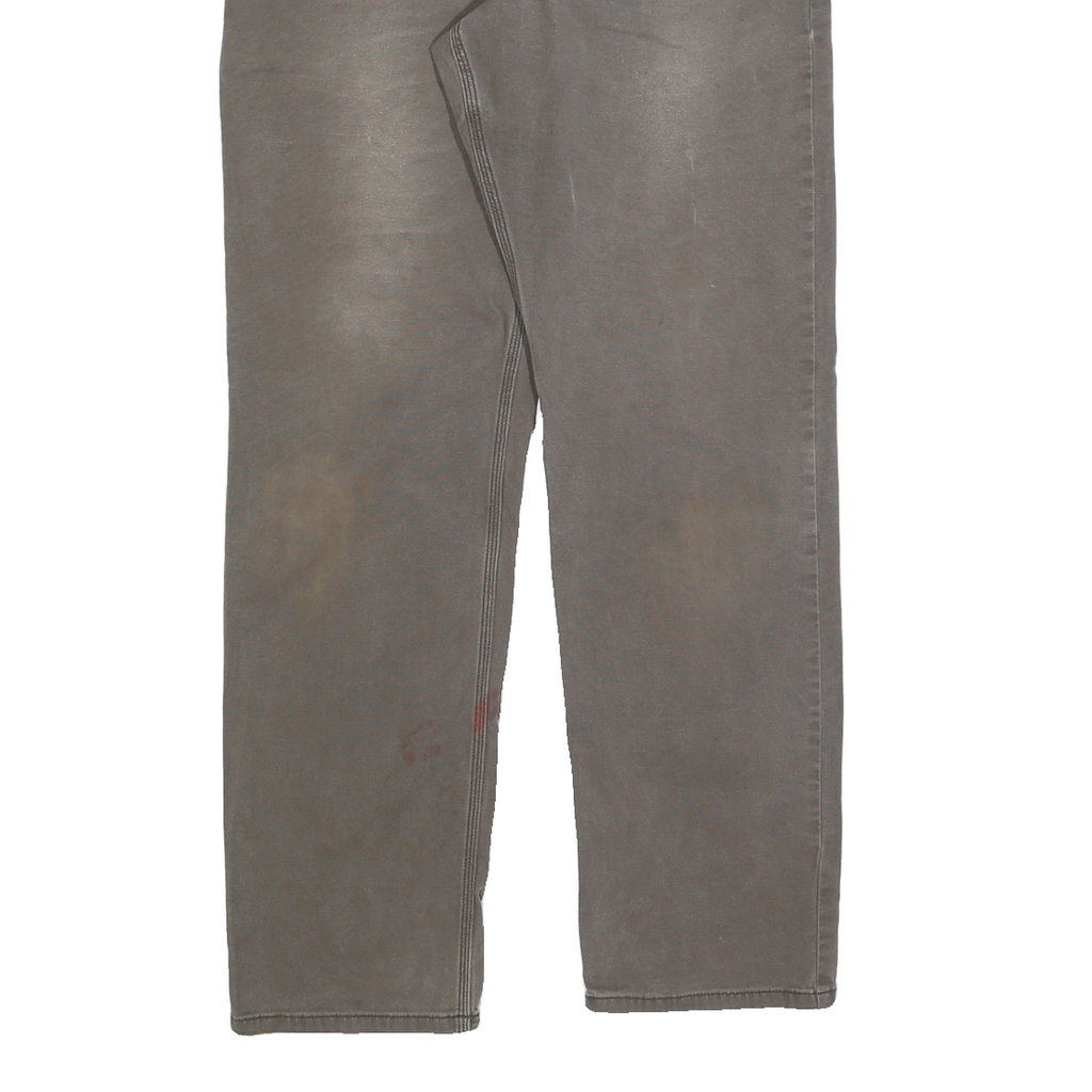 CARHARTT Mens Cotton Blend Brown Relaxed Straight Trousers W32 L31 Workwear
