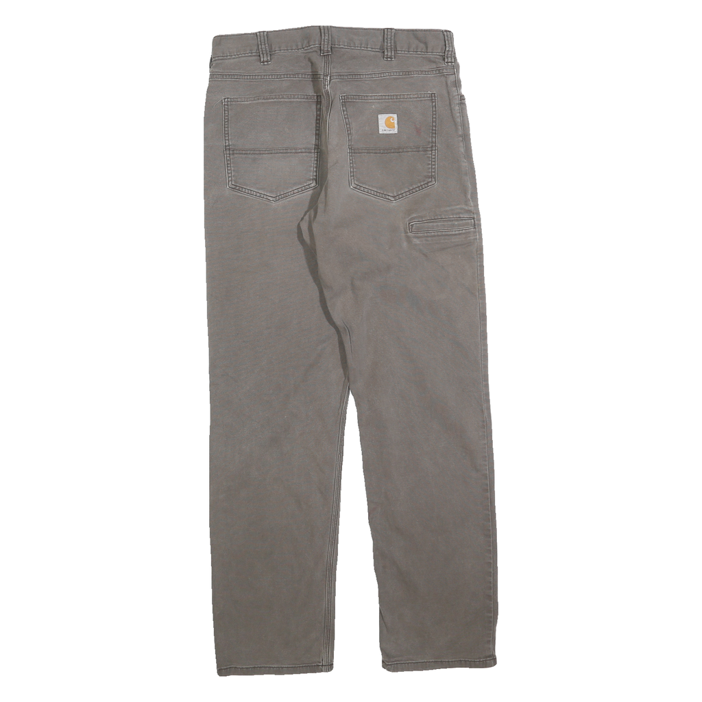 CARHARTT Mens Cotton Blend Brown Relaxed Straight Trousers W32 L31 Workwear