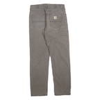 CARHARTT Mens Cotton Blend Brown Relaxed Straight Trousers W32 L31 Workwear