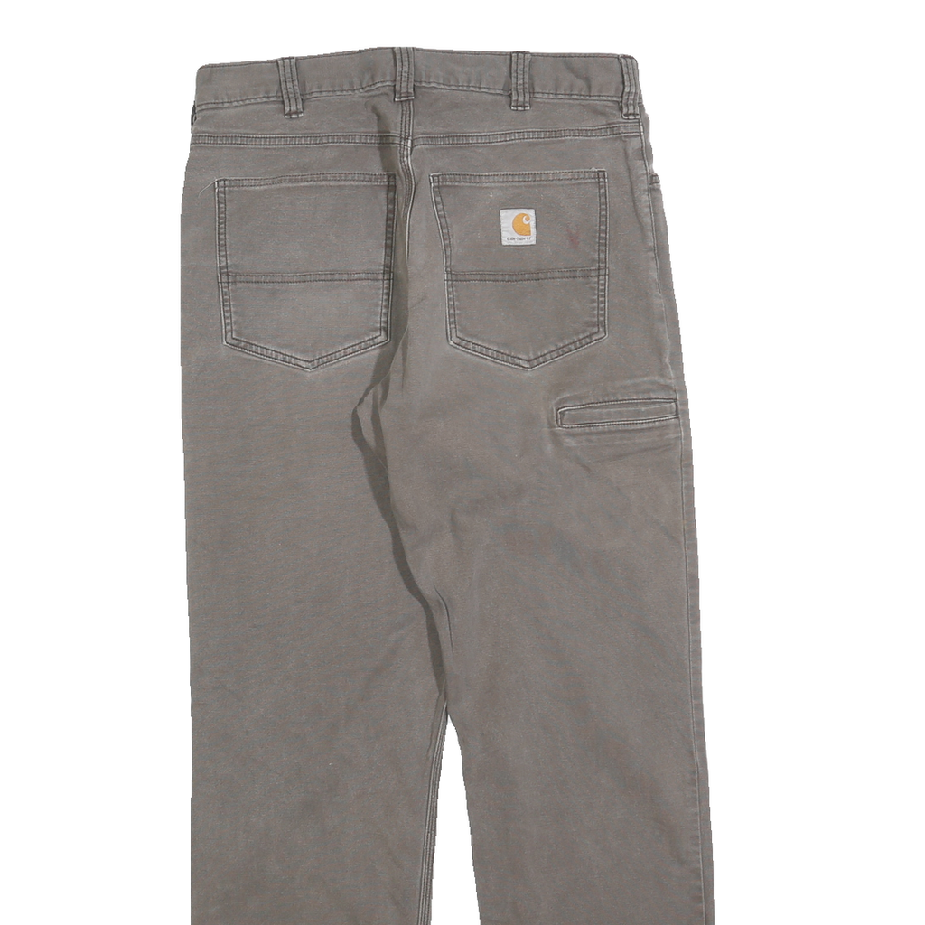 CARHARTT Mens Cotton Blend Brown Relaxed Straight Trousers W32 L31 Workwear