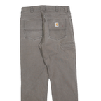 CARHARTT Mens Cotton Blend Brown Relaxed Straight Trousers W32 L31 Workwear