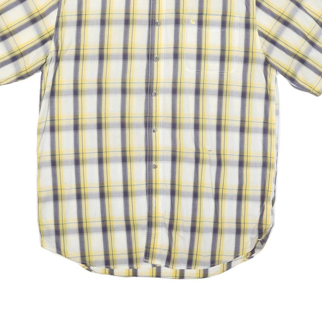 CARHARTT Mens Yellow & Grey Check Shirt L Cotton Blend Casual Workwear