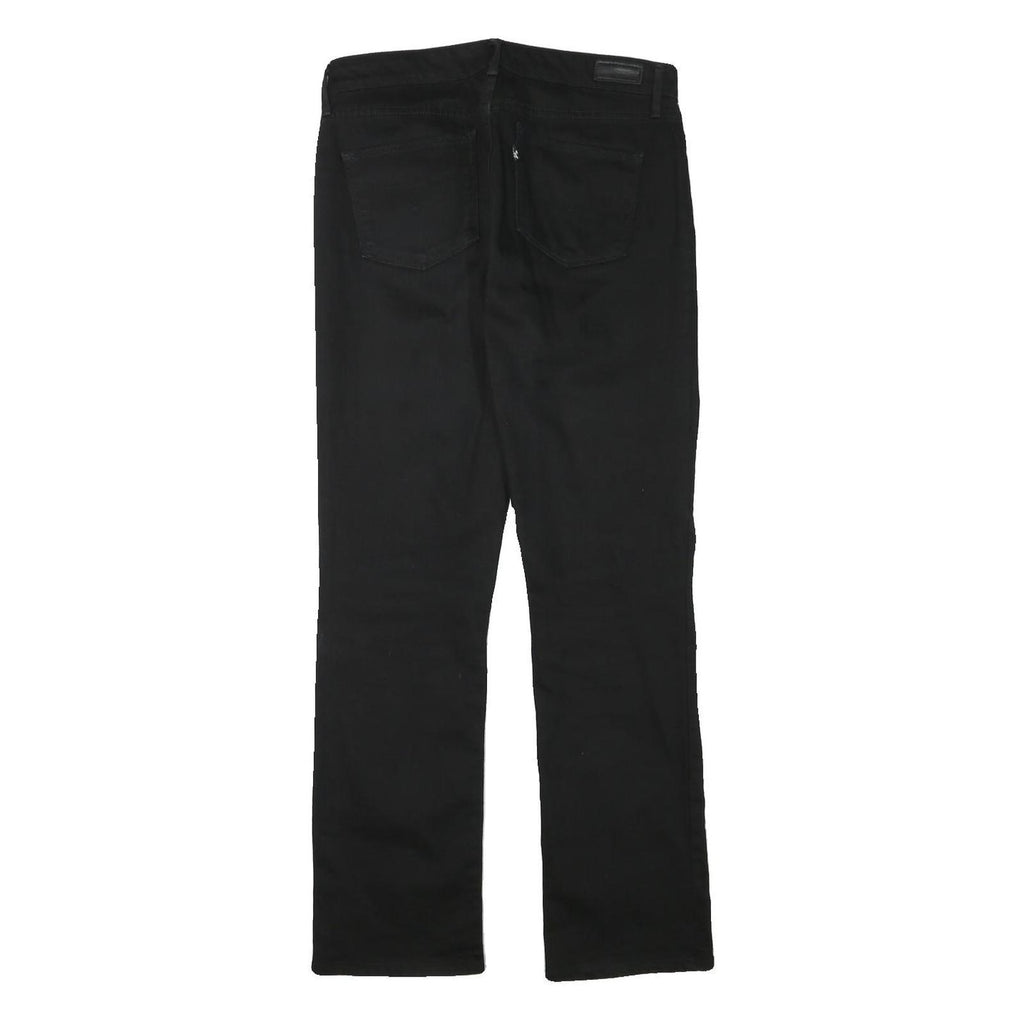 LEVI'S Womens Black Regular Straight Denim Woven Cotton Blend Jeans W30 L30 Zip