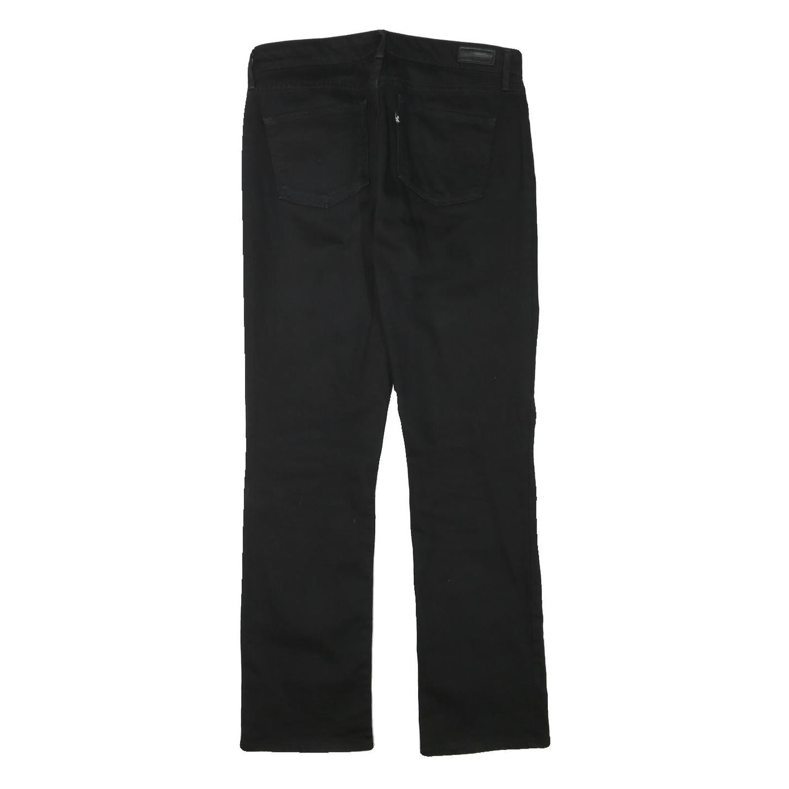 LEVI'S Womens Black Regular Straight Denim Woven Cotton Blend Jeans W30 L30 Zip